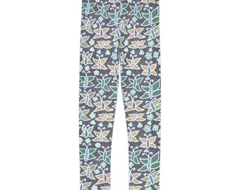 Butterfly Print Kids Leggings - Soft Playful Tights