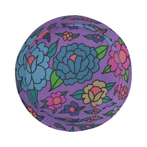 Chapéu de balde floral vibrante, chapéu de verão boho, chapéu de sol com estampa de flores, chapéu moderno para atividades ao ar livre, acessórios prontos para festivais
