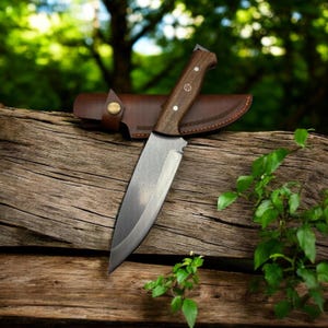 Custom Handforged Bushcraft Knife | Full Tang Survival Blade with  Sheath | Personalized Outdoor & Camping Knife | Explorer Gift for Him