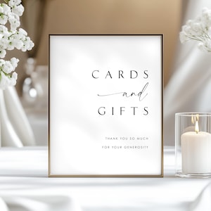 Cards and Gifts Sign, Editable Canva Wedding Sign Template, Printable DIY Reception Sign, Minimalist Digital Wedding Design Set – HARROW