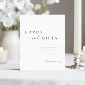 Cards and Gifts Sign, Editable Canva Wedding Sign Template, Printable DIY Reception Sign, Minimalist Digital Wedding Design Set – FERNHILL