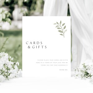 Cards and Gifts Sign, Editable Canva Wedding Sign Template, Printable DIY Reception Sign Minimalist Neutral Digital Design Set – WINDMERE