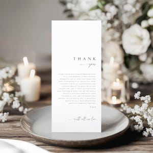 Marque-places de remerciement, modèle de mariage sur toile moderne, carte de table de mariage minimaliste, ensemble de conception de réception personnalisée imprimable numérique - FAIRVIEW