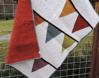 Handmade Quilt Scrap Work Quilt Throw Scrappy Blanket: Happy Flags