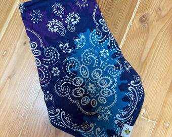 Cobalt Fleece Lined Bandana // Face Warmer // Ski Mask // Snow Mask // Wind Weather Blocker