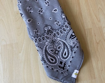 Gray Fleece Lined Bandana // Face Warmer // Ski Mask // Snow Mask // Wind Weather Blocker