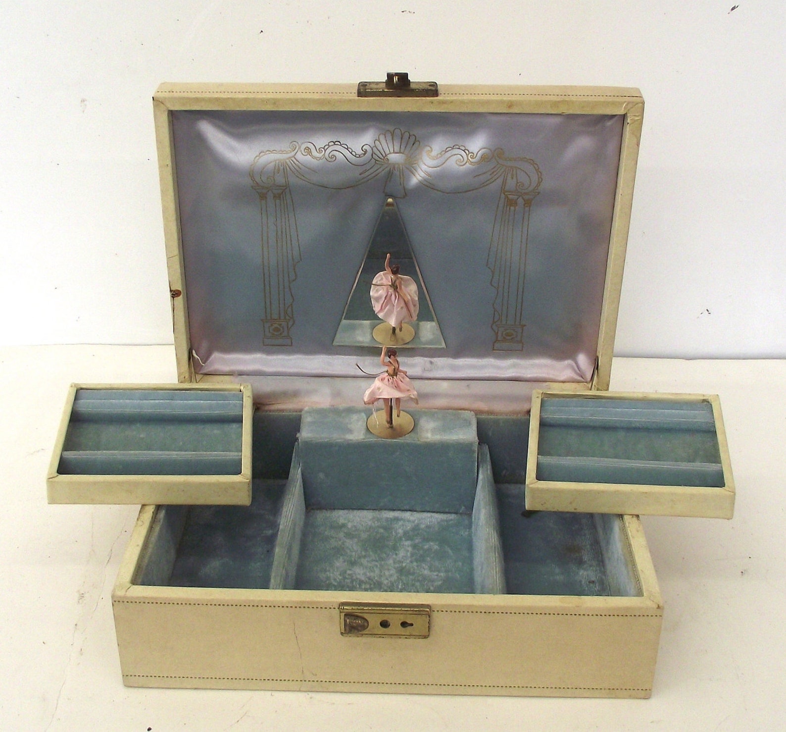 Vintage Mele Locking Jewelry Box Music Box with Ballerina Etsy