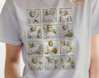Olympian Gods Marble Relief T-Shirt: Neoclassical Greek Mythology Art