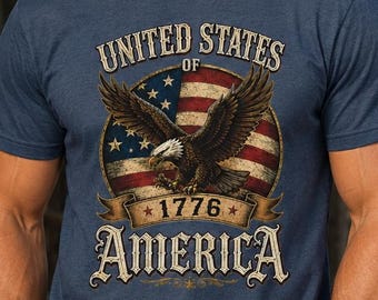 United States of America 1776 – USA Vintage Patriotic Bald Eagle T-Shirt