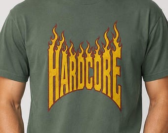 Hardcore Punk Shirt, Vintage Flame Graphic Tee, Metal Punk Rock T-Shirt, Hardcore Music Shirt