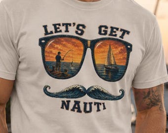 Nautical Humor T-Shirt, Vintage Fisherman Sailboat Sunset Tee