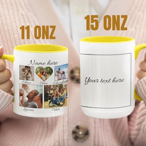Tasse à café décorative personnalisée - Mug photo personnalisé pour vos proches | Cadeau pour anniversaires, fêtes, décoration d&#39;intérieur, texte