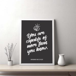 Minimalistisches inspirierendes Zitat Wandkunst | Motivierende druckbare Kunst | Digitaler Download für zu Hause oder im Büro | Positive Affirmation Dekor