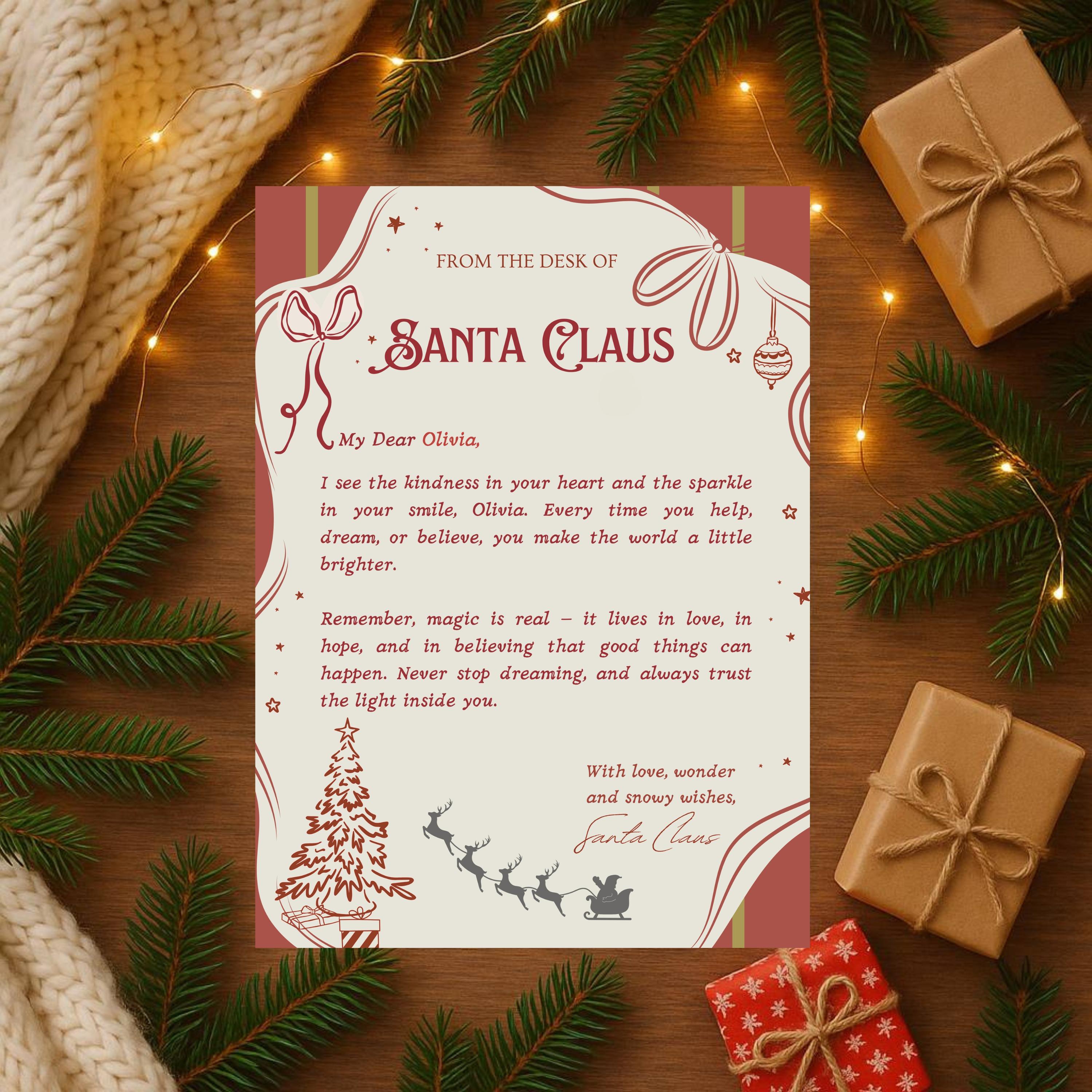 Editable Letter From Santa: Instant Access (A4, 8.5x11), Personalized ...