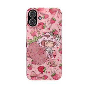 Niedliche Erdbeer Schlank Handyhülle, süße Erdbeer Handyhülle, Girly Handyhülle, Blumen Handyhülle für Teenager, Perfektes Geschenk für Sie