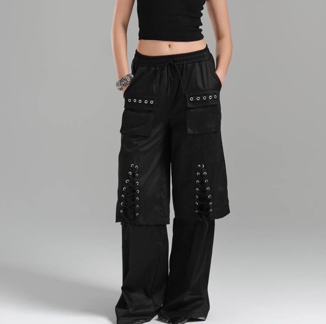 パンツ LGB black stripe cropped trousers Y2K s-l1200.jpg