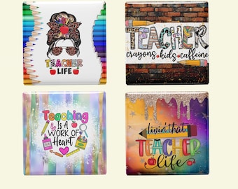 Teacher Life Magnet Set: Glitter Classroom Decor, Teacher Appreciation Gift