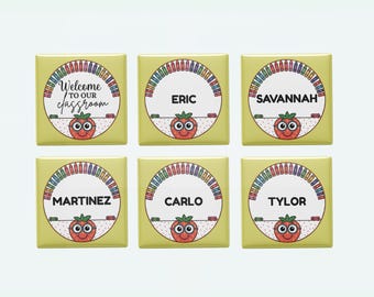 Personalized Teacher Classroom Magnets: Student Name Decor, Set of 6