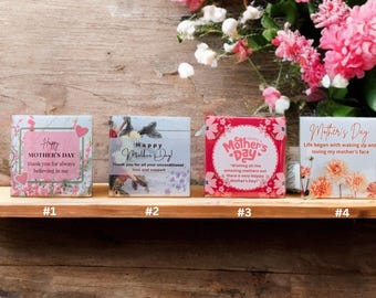 Imanes personalizados para el Día de la Madre con texto personalizado - Paquete de imanes del mismo diseño, juego de 4