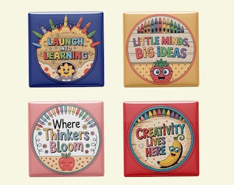 Teacher Quote Magnets: Classroom Decor, Set of 4