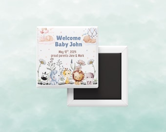 Personalized Baby Announcement Magnets: Custom Keepsake, Set of 10
