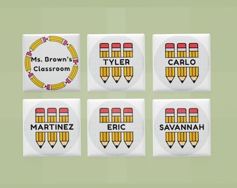 Personalized Teacher Name Magnets: Back to School Gift Set