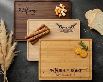 Personalized Engraved Cutting Board: Walnut, Maple, or Bamboo