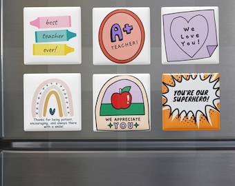 Imanes de agradecimiento para profesores: decoración para el aula lista para usar (juego de 6)