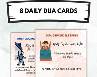 Islamic Dua Flashcards for Kids: Daily Prayers Learning (Digital Download PNGs)