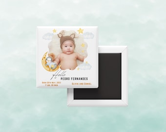 Personalized Baby Announcement Photo Magnets - Set of 10