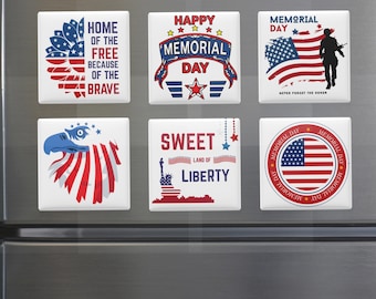 Imanes para refrigerador del Día de los Caídos: Imanes de homenaje al ejército, juego de 6