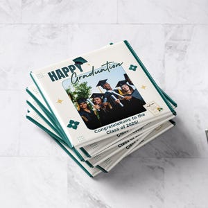Custom Graduation Magnets, Personalized Photo Magnets, Grad Party Favor Class of 2025 Magnets, Set of 6