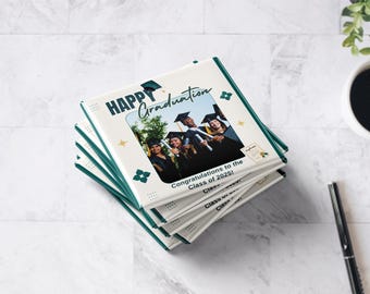 Imanes personalizados con foto de graduación - Recuerdos de la clase de 2025 - Juego de 6