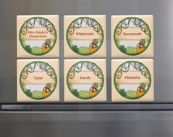 Personalized Teacher Classroom Magnet Set: Forest Theme Decor