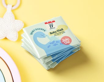 Custom Baby Boy Shower Magnet Invitation – Personalized Keepsake, Set of 10