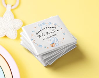 Personalized Baby Announcement Magnet: Welcome to the World Keepsake - Set of 10