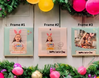 Set de imanes personalizados con foto de Pascua: Canasta de Pascua personalizada