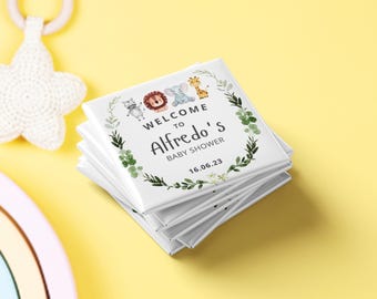 Personalized Baby Shower Favor Magnets: Custom Name and Date