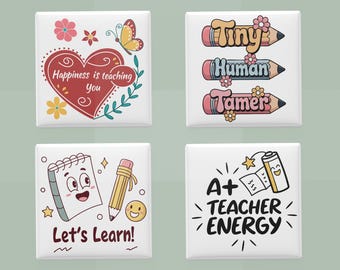 Teacher Fridge Magnets Set: Inspirational Classroom Decor