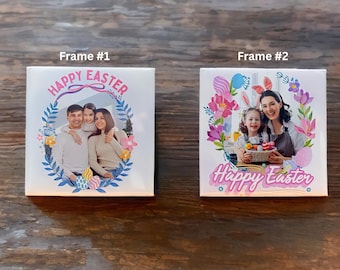 Set de imanes personalizados con foto de Pascua: Canasta de Pascua personalizada