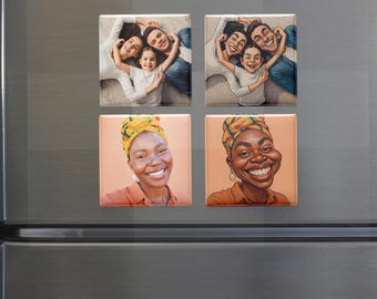 Imán de nevera con caricatura personalizada: regalo personalizado con foto de caricatura