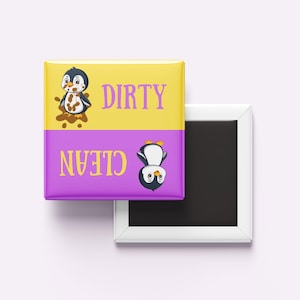 Clean Dirty Dishwasher Magnet - Magnets for Dishwasher Sign - Kitchen Decor & Dishwasher Decal - Housewarming Gift