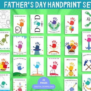 Impression d'art pour la fête des pères | Cadeau de fête des pères offert par des enfants | Lot d'oeuvres d'art pour la fête des pères | Bricolage imprimable pour papa