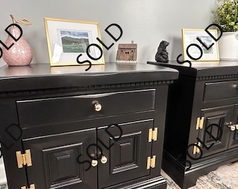 Solid Pine Nightstand Set — Golden Knobs, Delivery Available