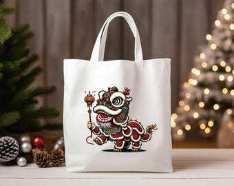 Chinese 2026 Year Horse Totes,Zodiac Tote Bag for Chinese New Year,Lunar New Year Gift,Fire Horse