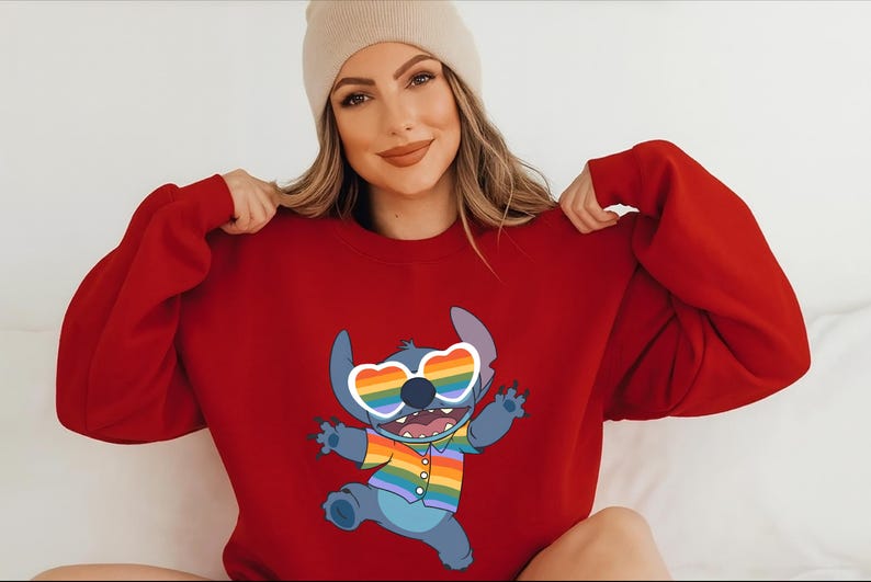 Cute Stitch Hawaii Rainbow LGBT Tee Shirt,Gay Lesbian T-shirt,Pride Month 2026,Disney Lilo And Stitch Pride Shirt T-shirt,Human Rights Shirt image 4