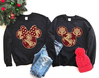 Mickey and Minnie Chinese New Year Horse Sweatshirt, Family Disneyland T-Shirt