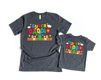 Super Daddio Game Shirt: Custom Family Matching T-Shirts,Gamer Dad Gift,Birthday Party Shirt