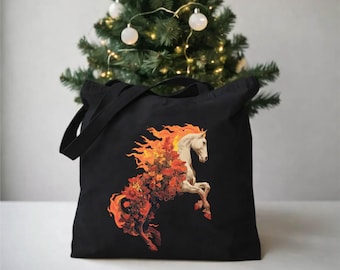 Year of the Horse Tote Bag,Zodiac Horse Bag, Lunar New Year 2026 Tote,Chinse New Year Gift,Fire Horse Tote Bag,Reusable Canvas Bag