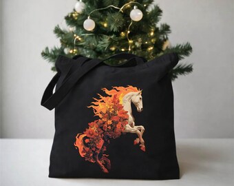 Year of the Horse Tote Bag,Zodiac Horse Bag, Lunar New Year 2026 Tote,Chinse New Year Gift,Fire Horse Tote Bag,Reusable Canvas Bag